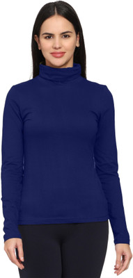 ROARERS Casual Solid Women Dark Blue Top