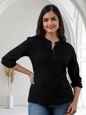 Himanc Enterprises Casual Solid Women Black Top