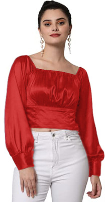 Sshila Casual Solid Women Red Top