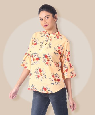 Being Iban Casual Printed Women Orange Top