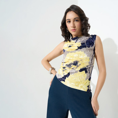 Honey By Pantaloons Casual Printed Women Yellow, Blue Top