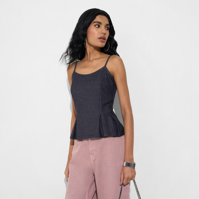 SF Jeans by Pantaloons Casual Solid Women Grey Top