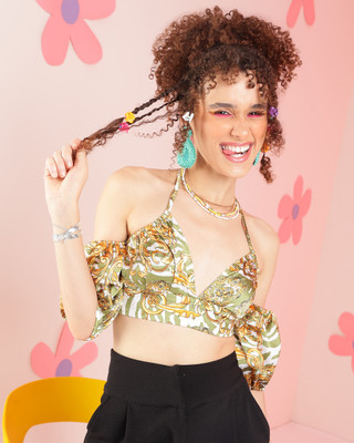 Azzurra Party Printed Women Multicolor Top