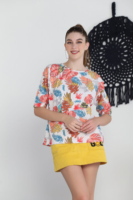Leriya Fashion Casual Printed Women Orange Top