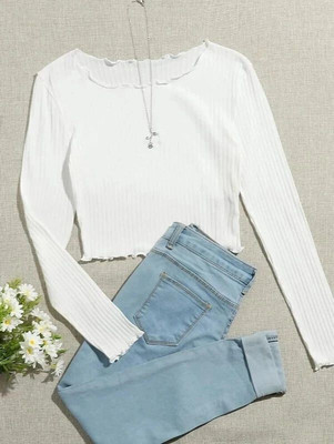 CUTEXT FASHION Party Solid Women White Top