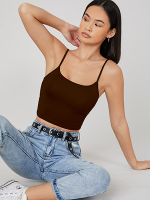 Aahwan Casual Solid Women Brown Top