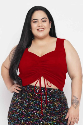 KOTTY Casual Solid Women Red Top