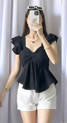 Tooba enterprises Casual Solid Women Black Top