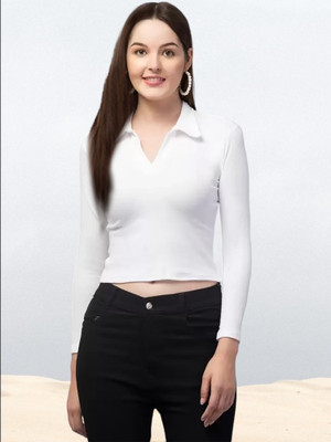 Dream Beauty Fashion Casual Solid Women White Top