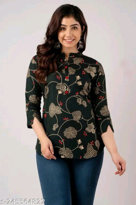 Shreeshayam Entprises Casual Embroidered Women Green Top