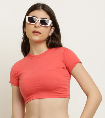 GLAMY COUTURE Casual Solid Women Pink Top