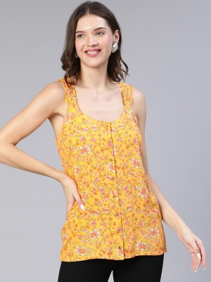 OXOLLOXO Casual Printed Women Yellow Top