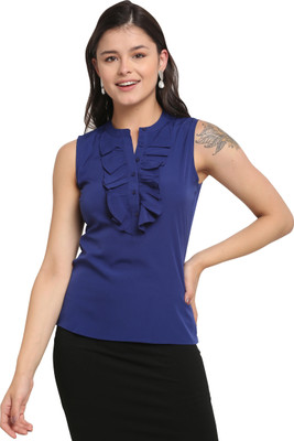 RolyPoly Party Solid Women Dark Blue Top