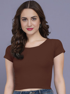 Kashonaa Casual Solid Women Brown Top