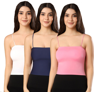 Paavki Casual Solid Women White, Dark Blue, Pink Top