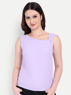 FairLeaf Casual Printed Women Purple Top