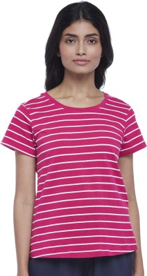 Dreamz by Pantaloons Casual Striped Women White, Pink Top