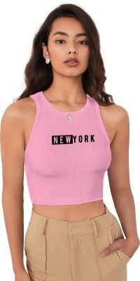 Fashion And Youth Casual Printed Women Pink Top