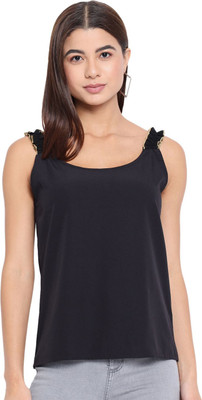 OTIRA Casual Solid Women Black Top