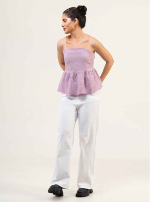 Urban Sundari Casual Solid Women Purple Top