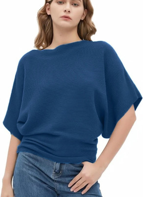 Zilcon Party Solid Women Blue Top