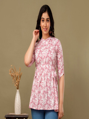 Vivan Enterprises Casual Printed Women Orange, White Top