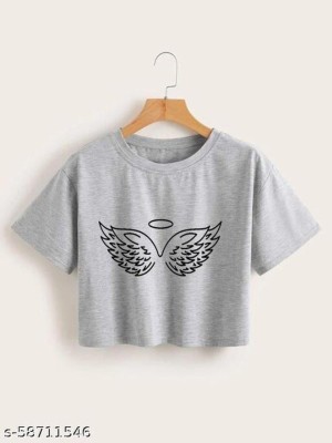 Jolliy Casual Printed Women Grey Top