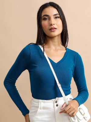 KETCH Casual Solid Women Dark Blue Top