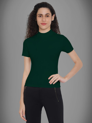 Maheshvi Casual Solid Women Dark Green Top