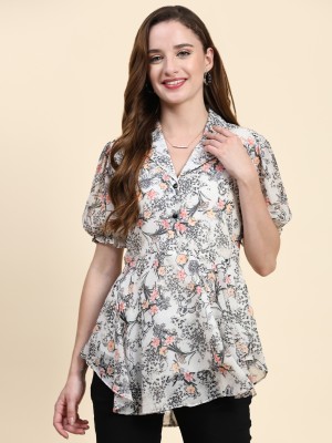 Toochki Casual Printed Women Grey Top