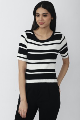 VAN HEUSEN Casual Striped Women White Top