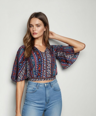 Selvia Casual Printed Women Multicolor Top