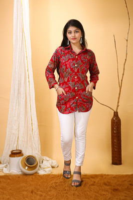 SHYAMALI FASHION Formal Printed Women Maroon Top