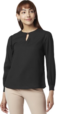 Annabelle by Pantaloons Casual Solid Women Black Top