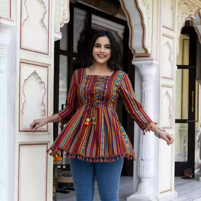 GULABI NAGRI Casual Printed Women Multicolor Top