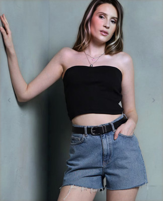 METRONAUT Casual Solid Women Black Top