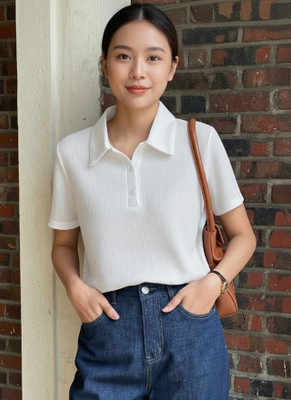 Leriya Fashion Casual Solid Women White Top