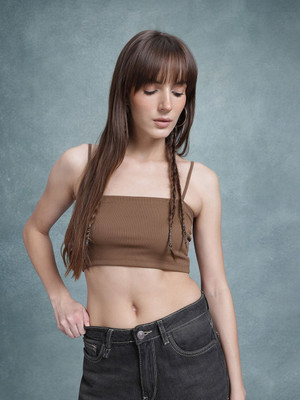 Roadster Casual Solid Women Brown Top