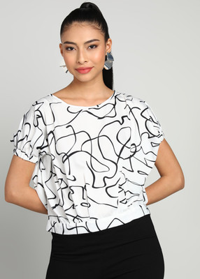 KILLER Casual Full Sleeve Printed Women White Top