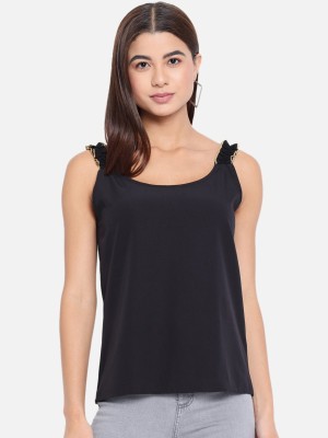 ALL WAYS YOU Casual Solid Women Black Top