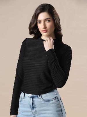Globus Casual Self Design Women Black Top