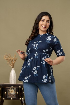 Tulsiram Party Floral Print Women Blue, White Top