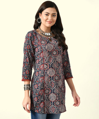 Meesan Women Printed A-line Kurta(Multicolor)