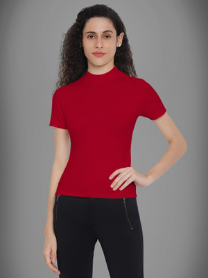 Maheshvi Casual Solid Women Red Top