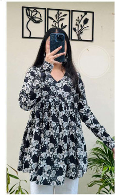 kurticollection Casual Printed Women Black, White Top