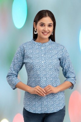 jatin impex Casual Printed Women Blue Top