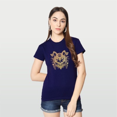 STHULAS Casual Printed Women Dark Blue, Gold Top