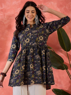 shubharsh Casual Printed Women Blue Top