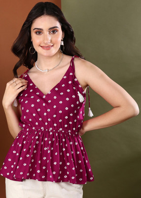 Stylum Casual Floral Print Women Pink Top
