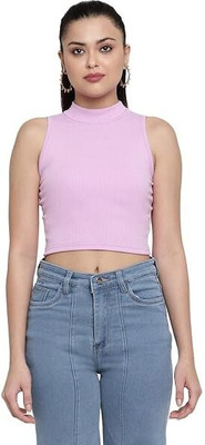 Realglimpse Casual Self Design Women Purple Top
